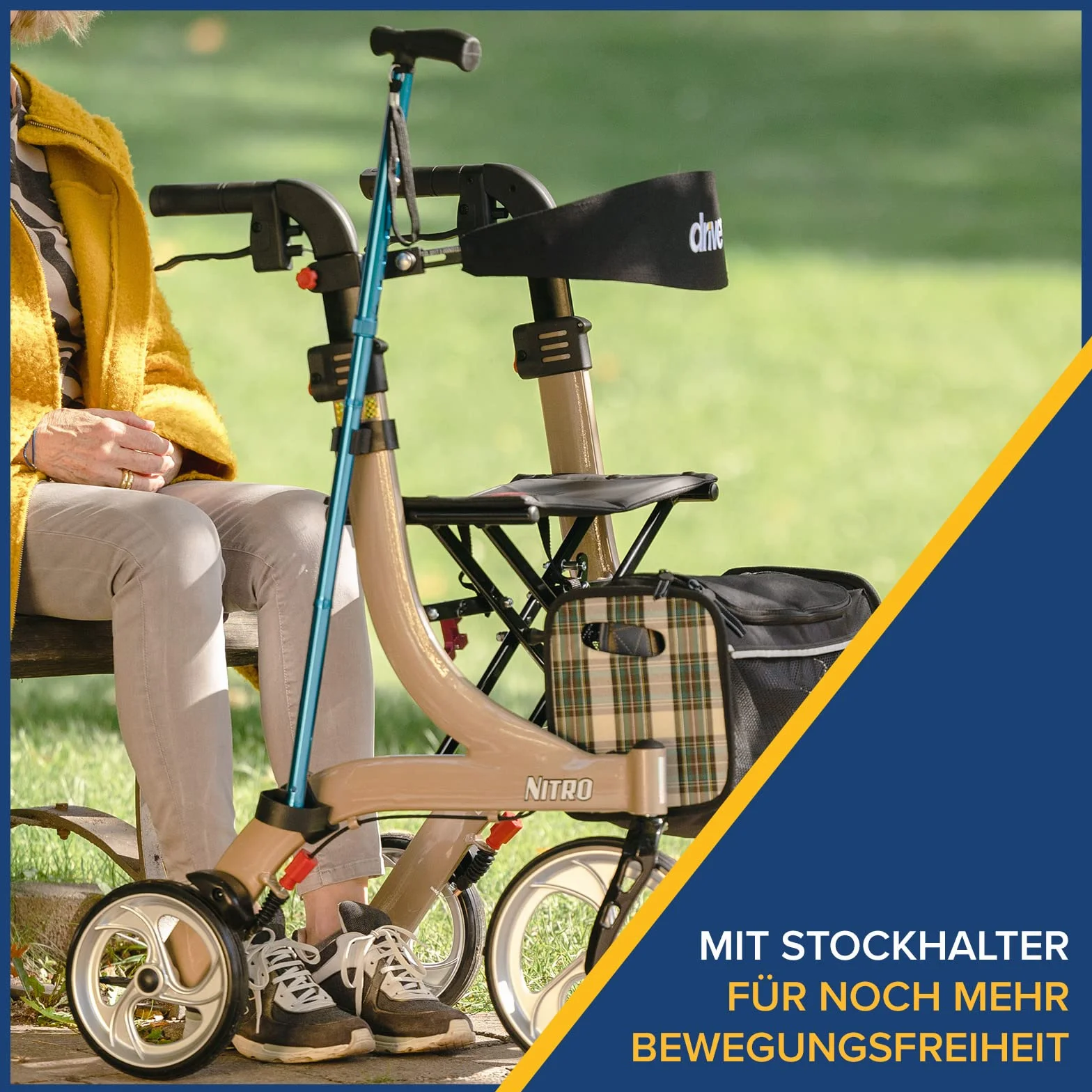 Drive Medical Rollator Nitro Größe M, weiß