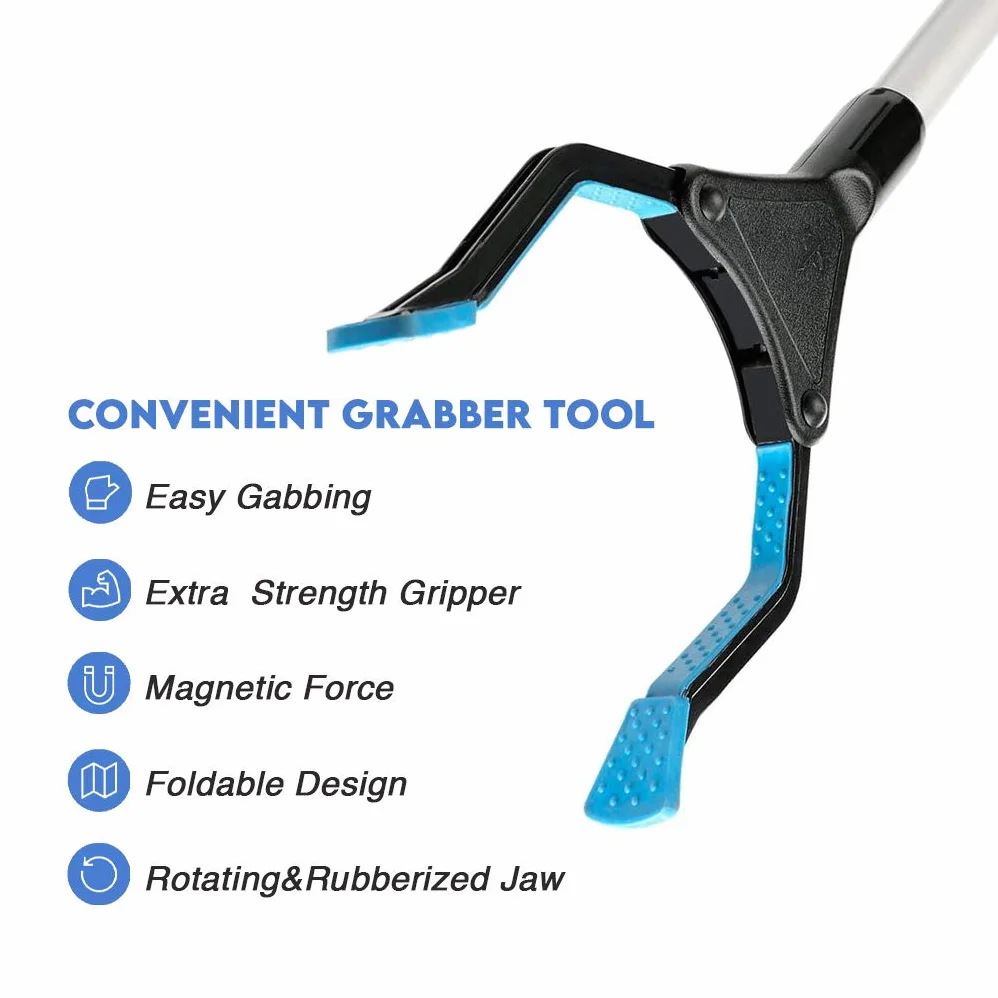 Grabber Reacher narzędzie 81 cm zbieracz żwirku składany długi ramię zbieracz górny chwytak poręczny chwytak dla niepełnosprawnych, starszych osób