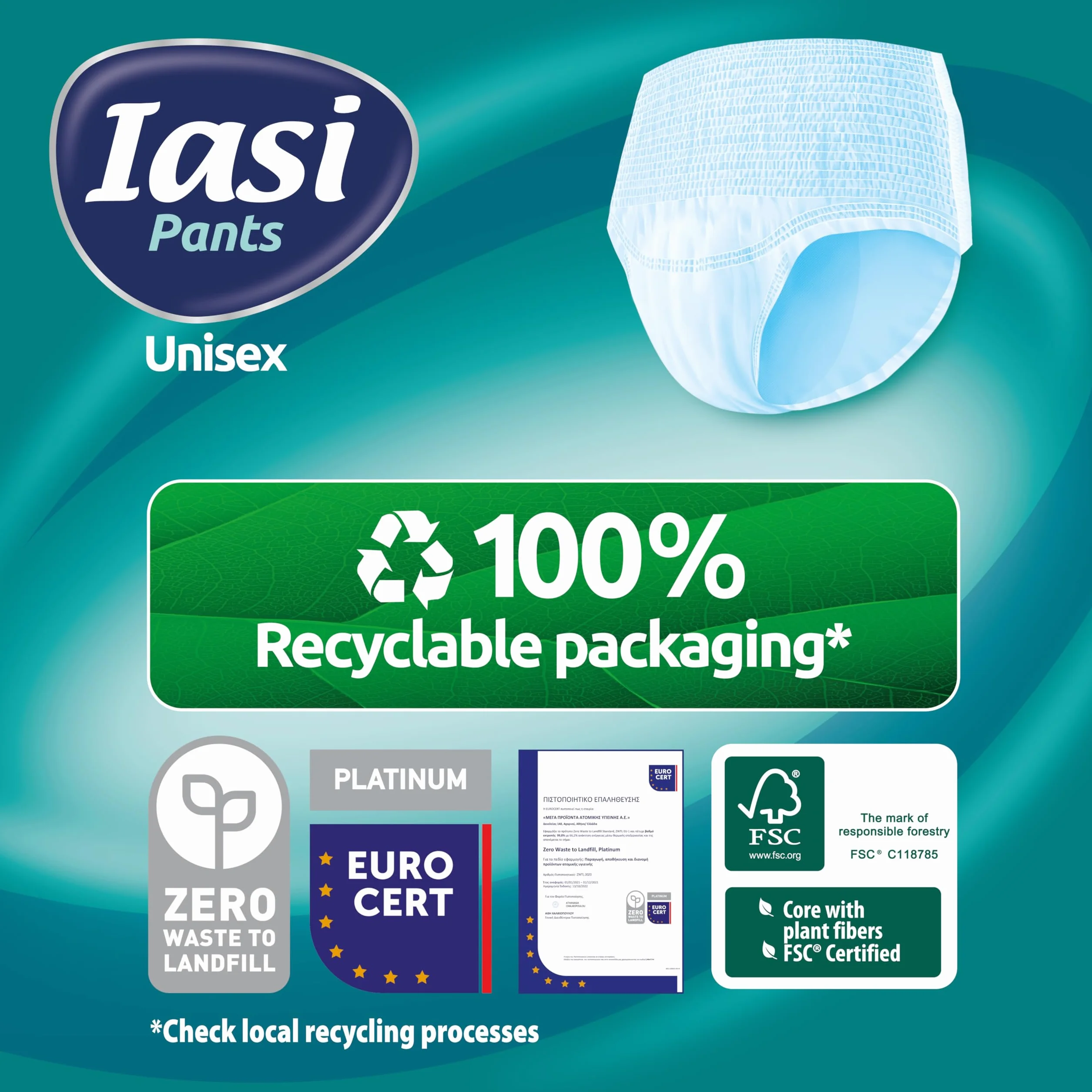 IASI Pants UNISEX High Protection, 10 jednorazowych majtek chłonnych, EXTRA chłonność, rozmiar XXL, 10 sztuk