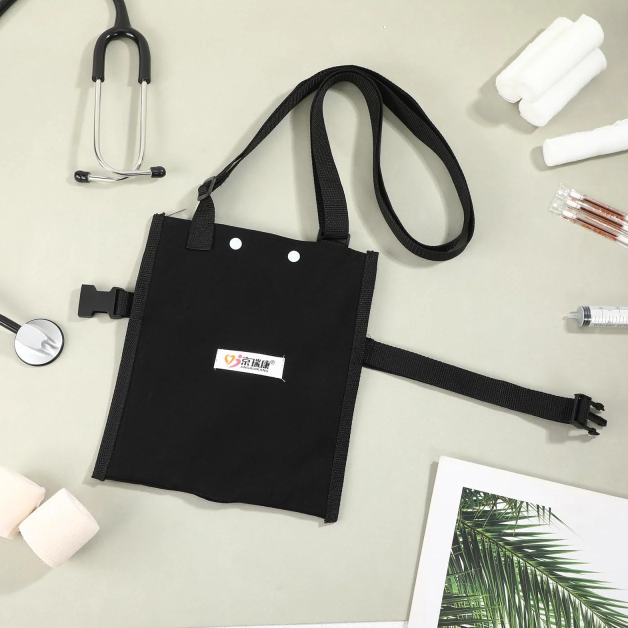 Healeved Pokrowiec na worek na mocz uchwyt na worek drenażowy z regulowanym paskiem cewnik torba na nogę uchwyt dla kobiet mężczyzn czarny