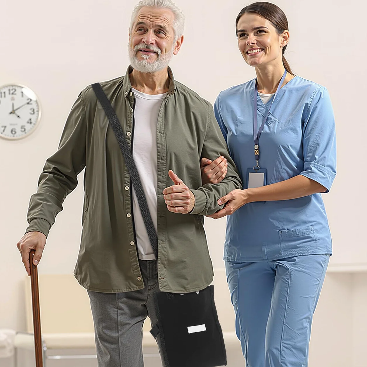 Healeved Pokrowiec na worek na mocz uchwyt na worek drenażowy z regulowanym paskiem cewnik torba na nogę uchwyt dla kobiet mężczyzn czarny