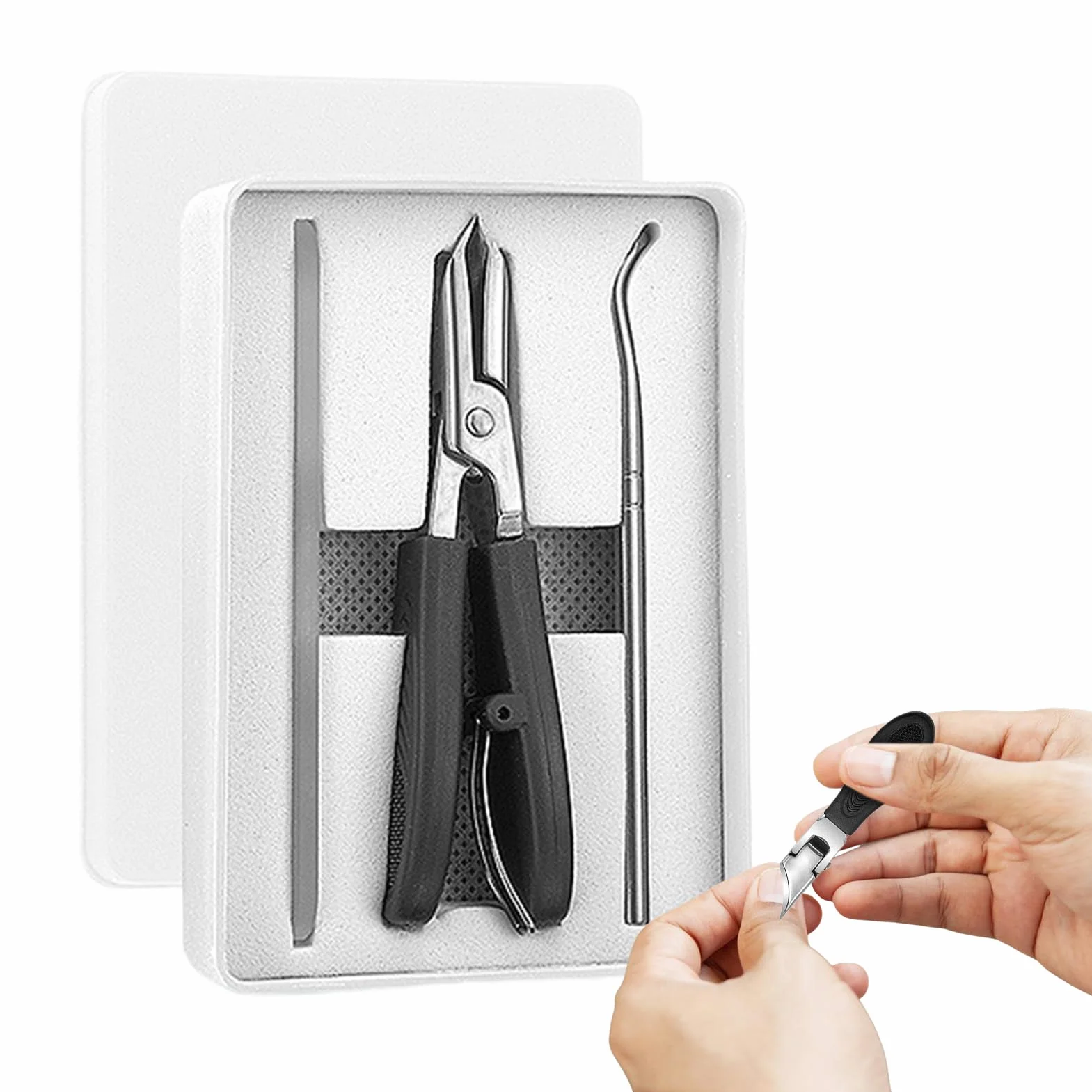 Skośne Obcinaczki Do Paznokci | Obcinacz Do Wrastających Paznokci | Ergonomiczny Precyzyjny Zestaw Do Manicure, Antypoślizgowe Narzędzie Do Cięcia Ze Stali Nierdzewnej Dla Domu, Salonu I Podróży