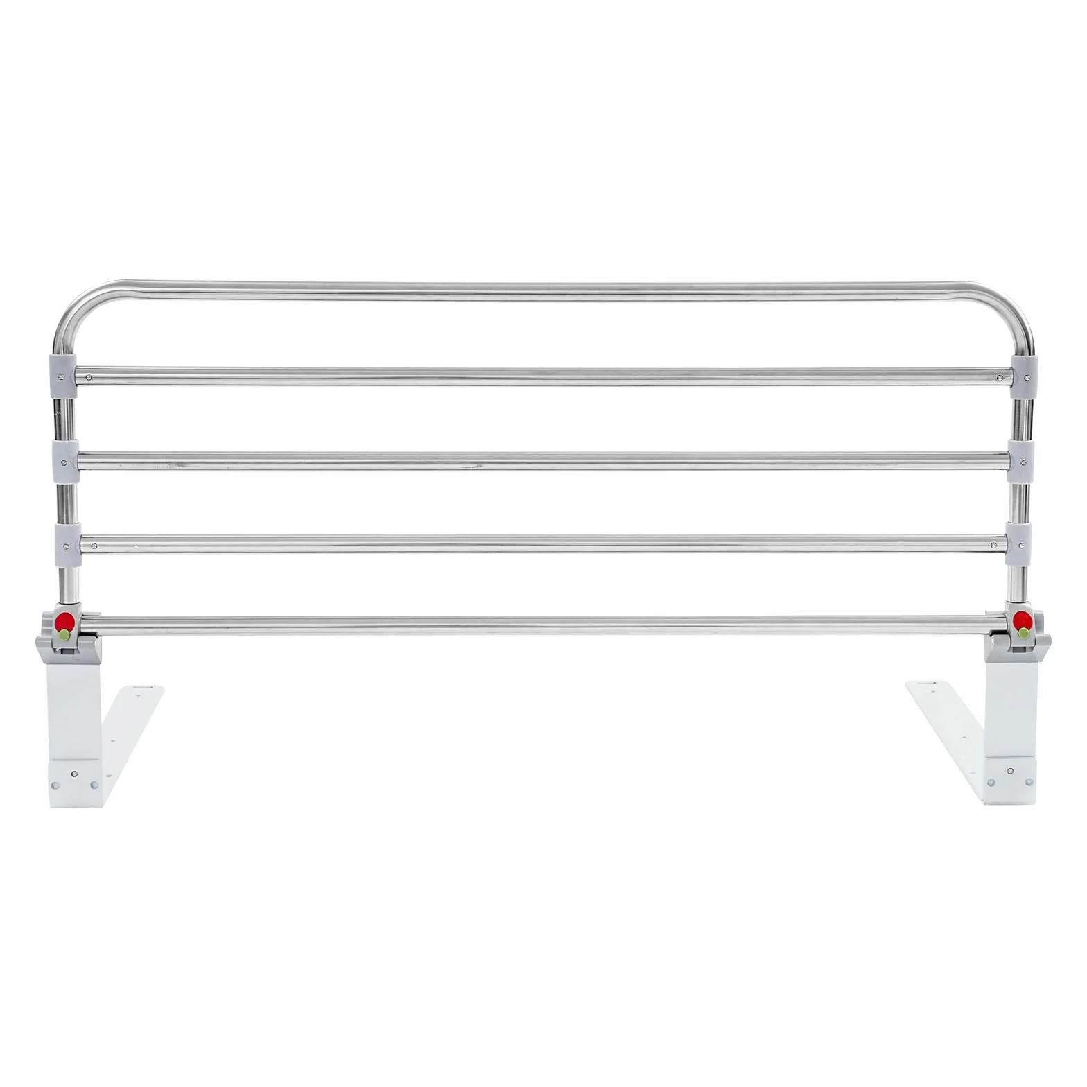Barierka ochronna do łóżka ze stali nierdzewnej składana 100 kg 90 x 50 cm srebrna