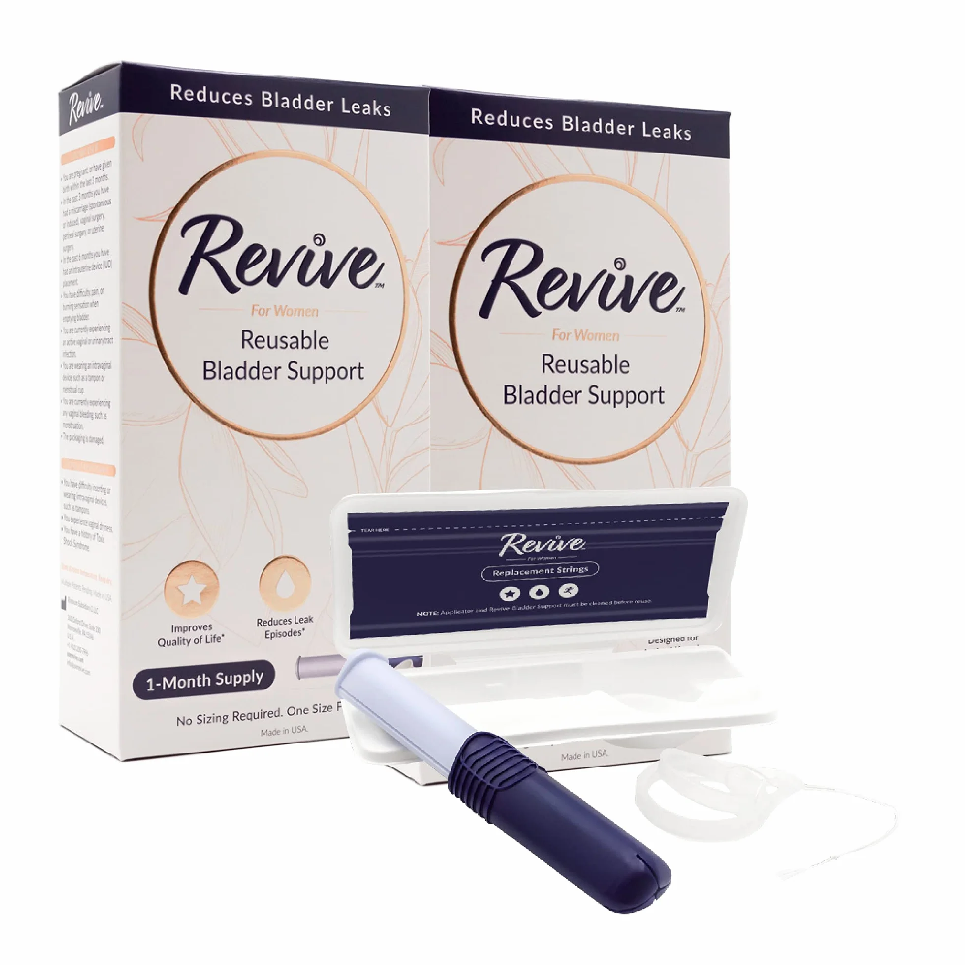 Revive 30-dniowe wsparcie pęcherza dla kobiet, wielokrotnego użytku (2 sztuki)