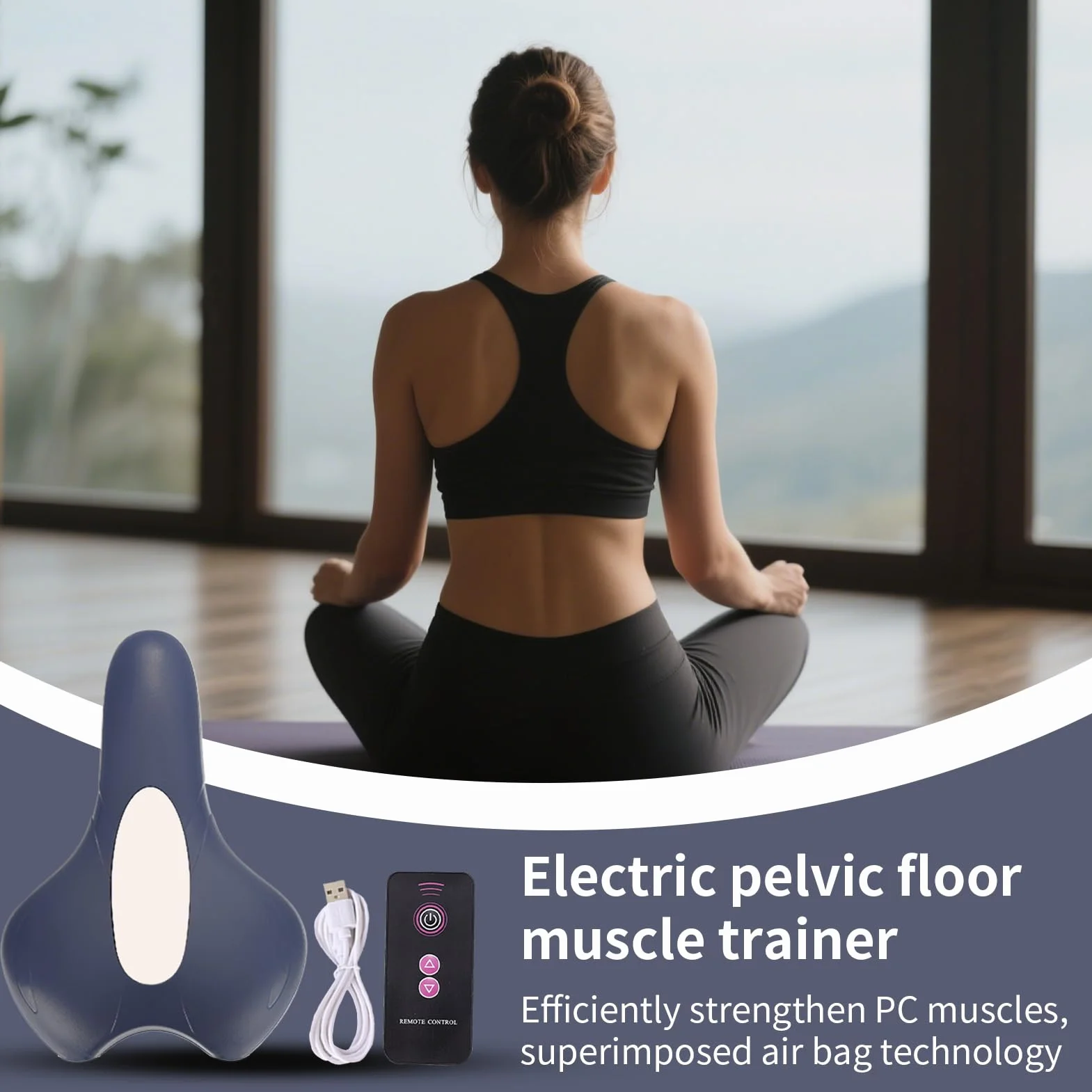 Trener Mięśni Miednicy Dla Kobiet,Poduszka Masująco-Regenerująca Mięśni Pośladków | 4-Poziomowy Regulowany Przenośny Trener Bioder Do Pilatesu Jogi Rehabilitacji Ćwiczeń Podróży Sypialni Połogu