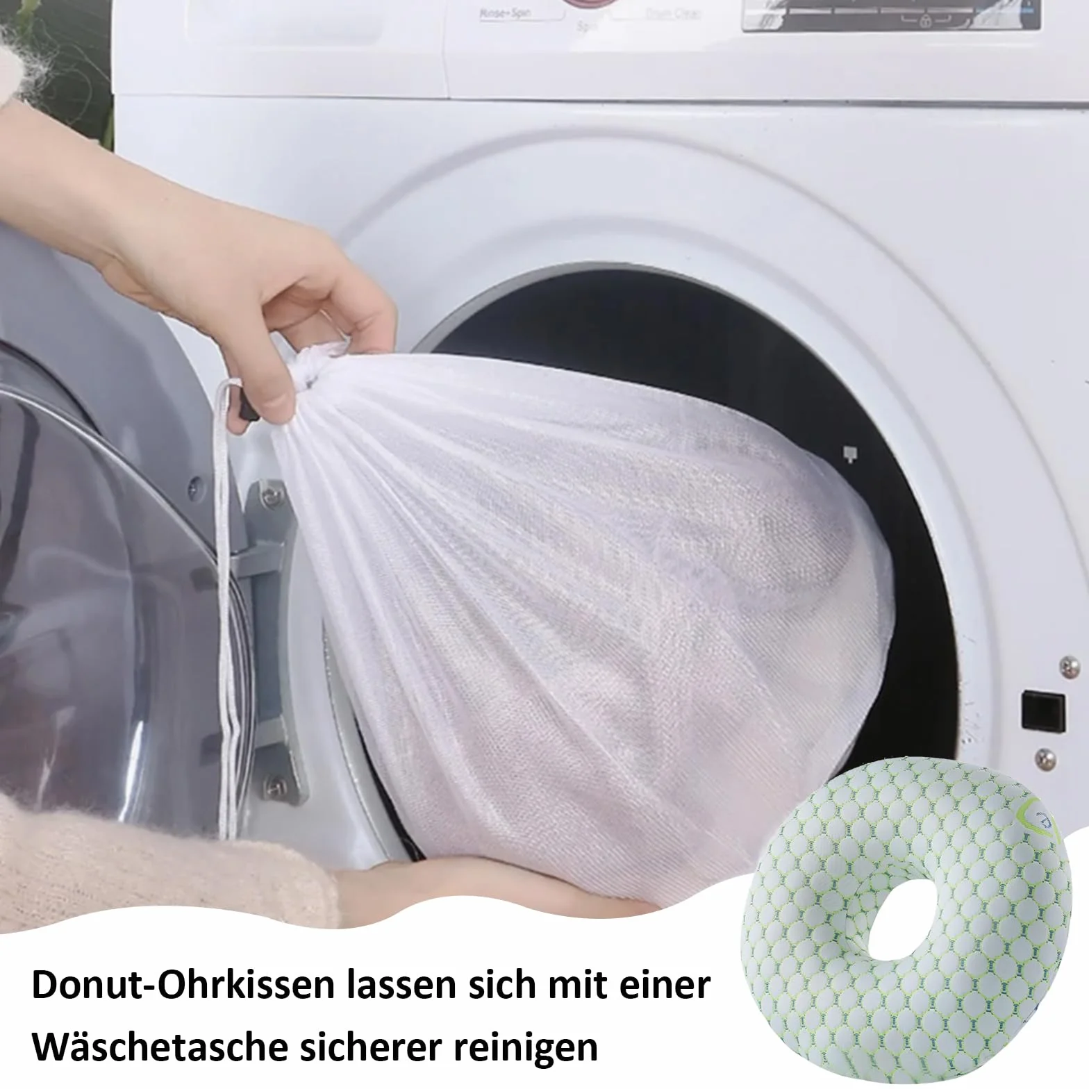 Poduszka do piercingu z otworem, poduszka w kształcie donuta, poduszka do uszu, poduszka chłodząca z włókna bambusowego, pierścień do spania dla osób śpiących na boku do łagodzenia bólu ucha