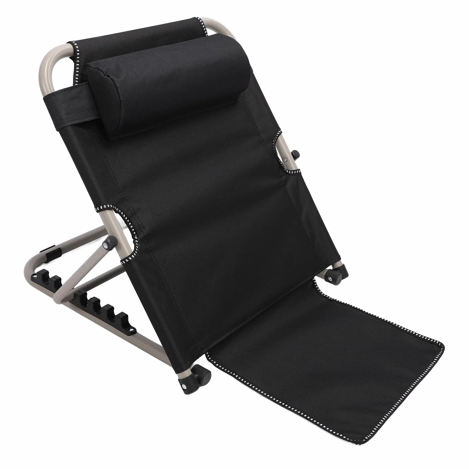 Regulowane Oparcie łóżka z poduszką Pod głowę, Składane Podparcie Klinowe (BLACK)