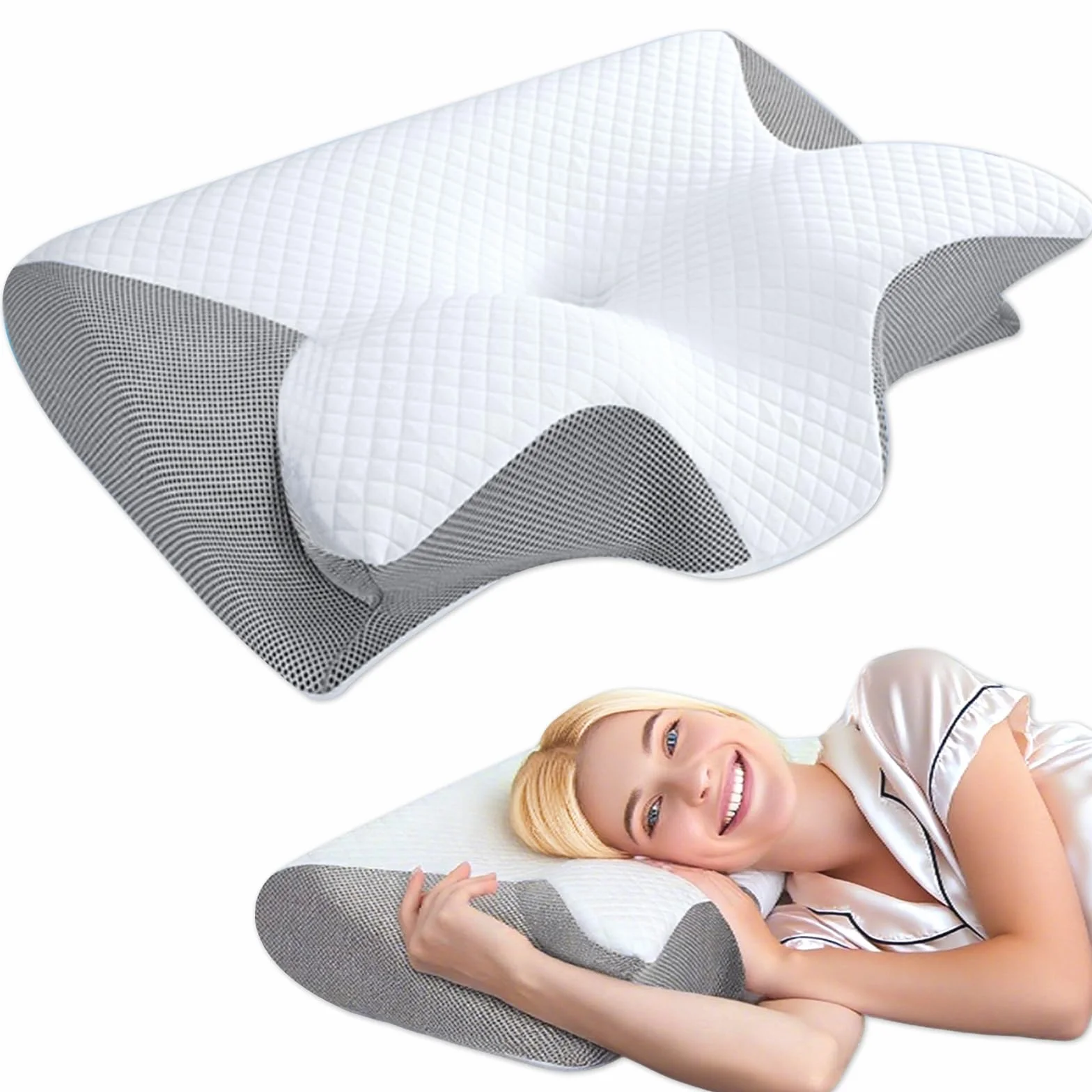 Ortopedyczna poduszka pod kark z pianki z pamięcią kształtu, ergonomiczna poduszka pod głowę, na boki, plecy i brzuch