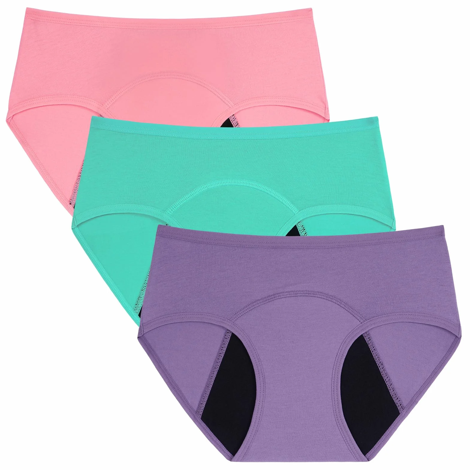 INNERSY dziewczęca bielizna bawełniana, majtki menstruacyjne, 3 szt.