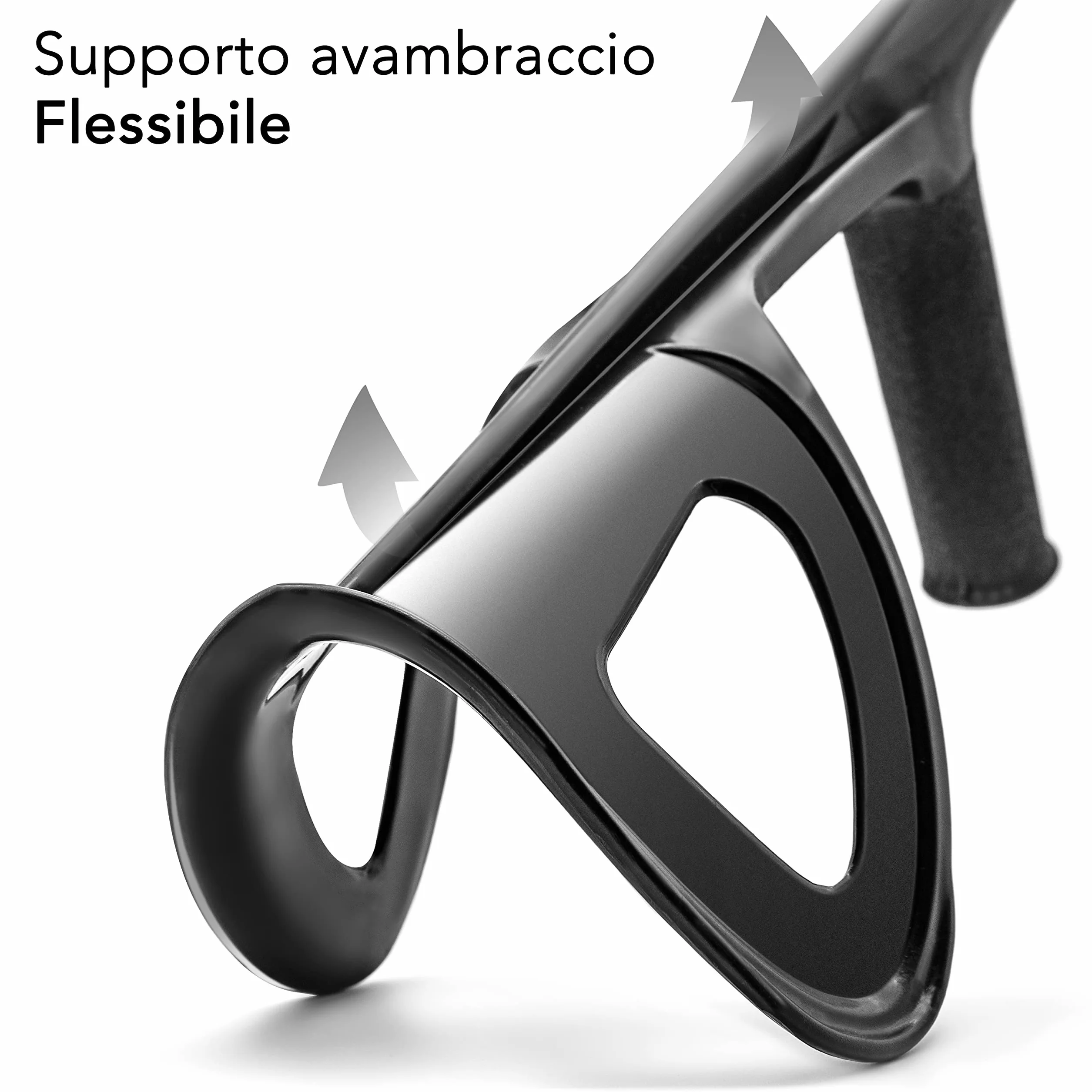 AIESI® Lekka kula ortopedyczna z regulacją wysokości z anodyzowanego aluminium, kolor czarny, Gwarancja 24 miesiące