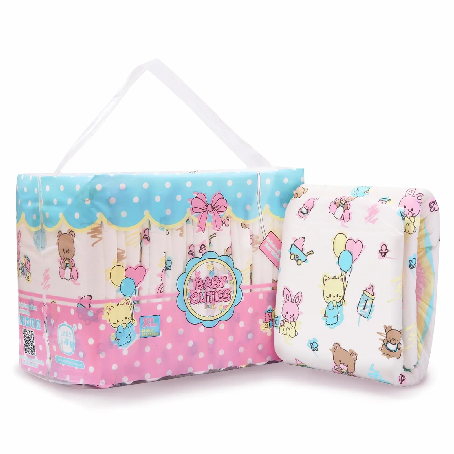 LittleForBig Pielucha Drukowana Dla Dorosłych 10 Sztuk Baby Cuties X-Large 121-142 CM