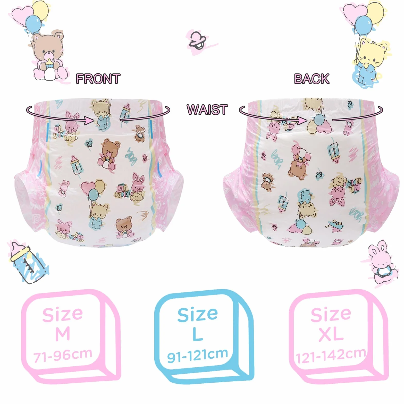 LittleForBig Pielucha Drukowana Dla Dorosłych 10 Sztuk Baby Cuties X-Large 121-142 CM