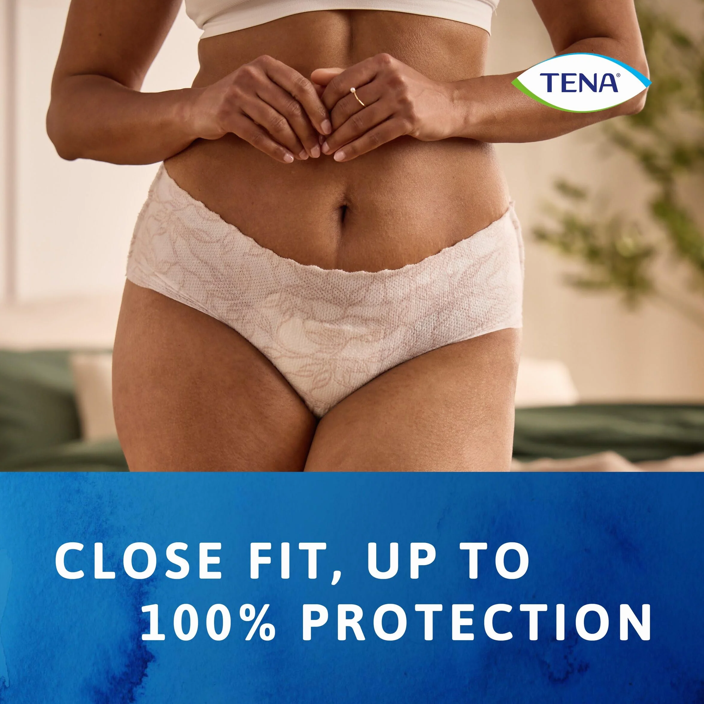 Tena Silhouette Plus średnia bielizna z niskim stanem, biała, dopasowany krój, do 100% ochrony, sucha plus 3-krotna bezpieczna ochrona